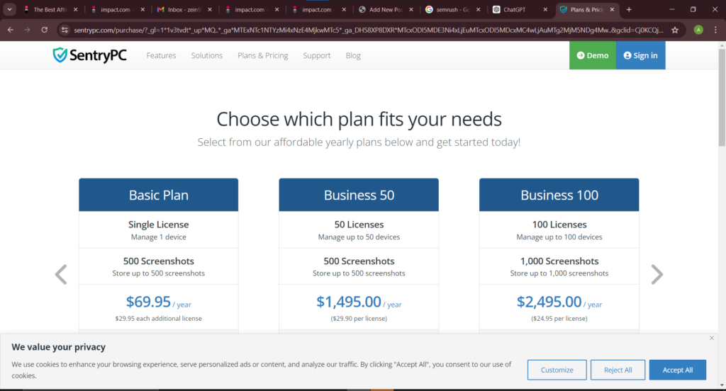 plans and pricing